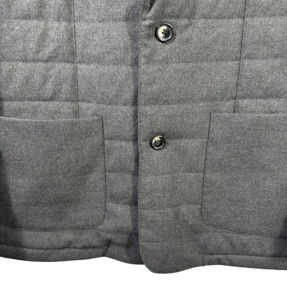Murano‎ Slim Fit Blazer Jacket Removable Zip Vest S Gray Quilted Hybrid Coat